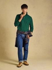 Joules Green Long Sleeve Cotton Pique Polo Shirt - Image 3 of 7