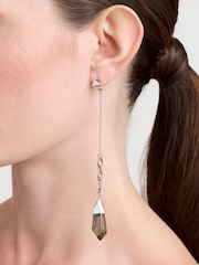 Karen Millen Long Drop Geo Resin Earrings - Image 1 of 1