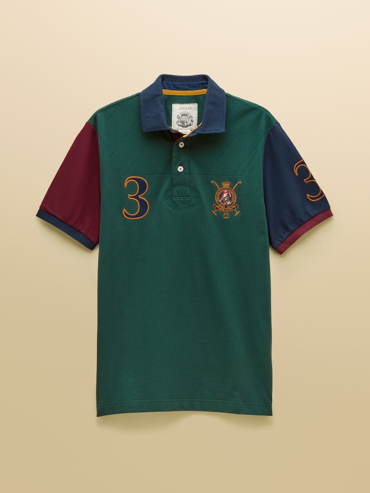 Joules Woody Green Embellished Cotton Pique Polo Shirt - Image 8 of 8 Joules Woody Green Embellished Cotton Pique Polo Shirt - Image 8 of 8