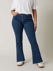 Evans Blue Denim Bootcut Jeans - Image 1 of 5