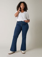 Evans Blue Denim Bootcut Jeans - Image 2 of 5