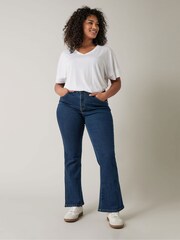 Evans Blue Denim Bootcut Jeans - Image 3 of 5