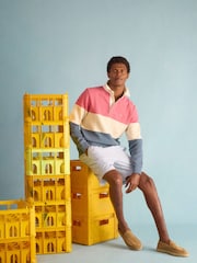 Joules Blue & Pink French Rib Long Sleeve Rugby Shirt - Image 1 of 12