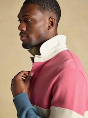 Joules Blue & Pink French Rib Long Sleeve Rugby Shirt - Image 10 of 12