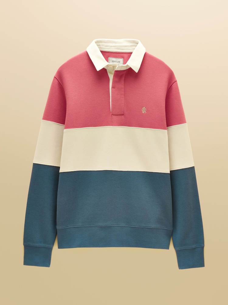 Joules Blue & Pink French Rib Long Sleeve Rugby Shirt - Image 12 of 12 Joules Blue & Pink French Rib Long Sleeve Rugby Shirt - Image 12 of 12