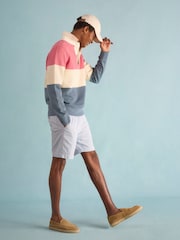 Joules Blue & Pink French Rib Long Sleeve Rugby Shirt - Image 3 of 12