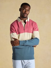 Joules Blue & Pink French Rib Long Sleeve Rugby Shirt - Image 4 of 12