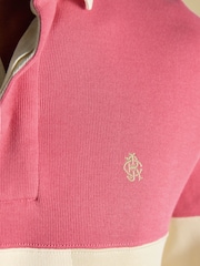 Joules Blue & Pink French Rib Long Sleeve Rugby Shirt - Image 8 of 12