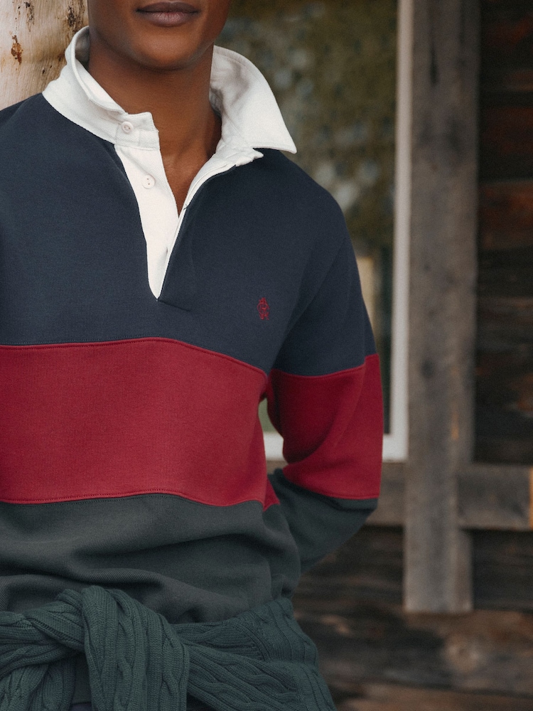 Joules Green & Navy French Rib Long Sleeve Rugby Sweatshirt - Image 2 of 10 Joules Green & Navy French Rib Long Sleeve Rugby Sweatshirt - Image 2 of 10