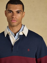 Joules Green & Navy French Rib Long Sleeve Rugby Sweatshirt - Image 6 of 10