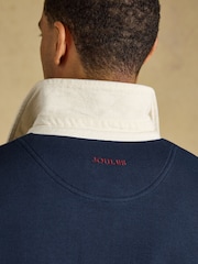 Joules Green & Navy French Rib Long Sleeve Rugby Sweatshirt - Image 8 of 10