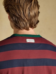 Navy & Red Striped Crew Neck - Camiseta de algodón con cuello redondo Rugby Club de Joules - Imagen 5 de 6