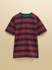 Navy & Red Striped Crew Neck - Camiseta de algodón con cuello redondo Rugby Club de Joules - Imagen 6 de 6