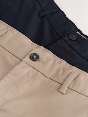 Azul marino/piedra - Ajuste ceñido - Pantalones cortos chinos elásticos 2 Pack - Imagen 11 de 12
