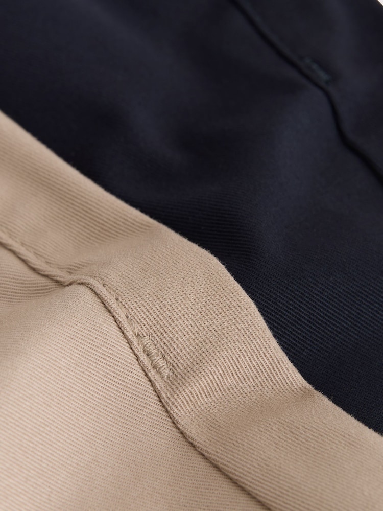 Azul marino/piedra - Ajuste ceñido - Pantalones cortos chinos elásticos 2 Pack - Imagen 12 de 12