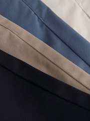 Black/Blue/Mushroom/Bone - 修身剪裁 - 彈力卡其短褲4件組 - 圖片 10/13