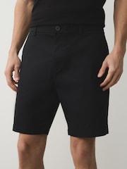 Black/Blue/Mushroom/Bone - 修身剪裁 - 彈力卡其短褲4件組 - 圖片 3/13