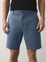 Black/Blue/Mushroom/Bone - 修身剪裁 - 彈力卡其短褲4件組 - 圖片 4/13