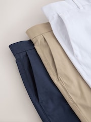 Ink Blue/Stone/White Slim Fit Stretch Chino Shorts 3 Pack - Image 9 of 11