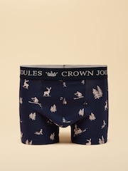 Joules Piste Again Cream/Navy Cotton Jersey Boxer Shorts 2 pack - Image 2 of 4