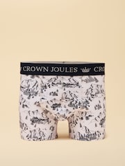 Joules Piste Again Cream/Navy Cotton Jersey Boxer Shorts 2 pack - Image 3 of 4