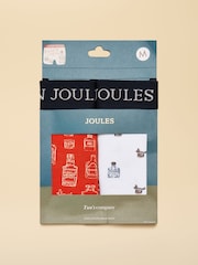 Joules Fancy A Stiff One Orange/White Cotton Jersey Boxer Shorts 2 pack - Image 1 of 3