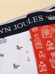 Joules Fancy A Stiff One Orange/White Cotton Jersey Boxer Shorts 2 pack - Image 3 of 3