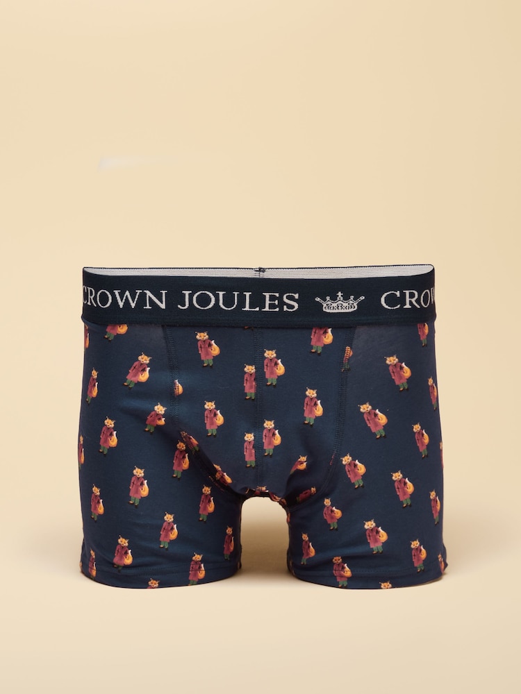 네이비/버건디 - Joules 코튼 저지 복서 쇼츠 5 팩 - 8의 이미지 2