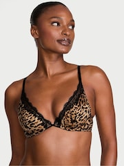 Victoria's Secret Leopard Brown Sheer Shimmer Plunge Bra - Image 1 of 2