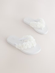 White Corsage Flip Flops - Image 1 of 5