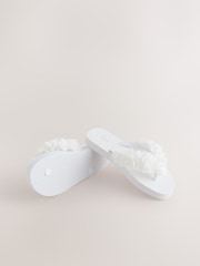 White Corsage Flip Flops - Image 3 of 5