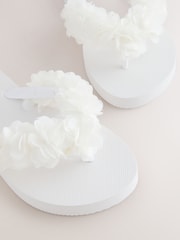 White Corsage Flip Flops - Image 4 of 5