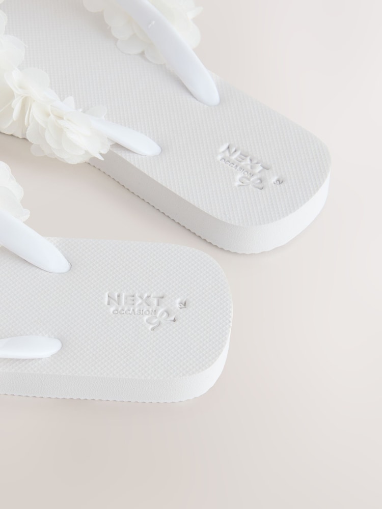 White Corsage Flip Flops - Image 5 of 5