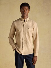 Joules Oatmeal Checked Classic Fit Cotton Oxford Shirt - Image 1 of 10
