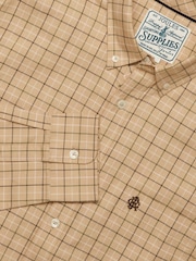 Joules Oatmeal Checked Classic Fit Cotton Oxford Shirt - Image 2 of 10