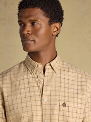 Joules Oatmeal Checked Classic Fit Cotton Oxford Shirt - Image 4 of 10
