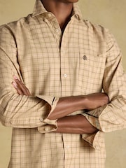 Joules Oatmeal Checked Classic Fit Cotton Oxford Shirt - Image 6 of 10
