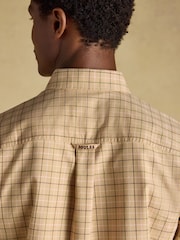 Joules Oatmeal Checked Classic Fit Cotton Oxford Shirt - Image 7 of 10