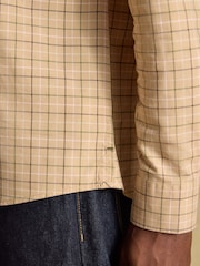 Joules Oatmeal Checked Classic Fit Cotton Oxford Shirt - Image 9 of 10