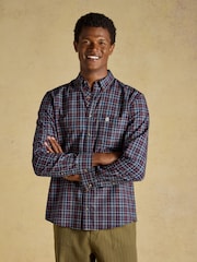 Azul marino y rojo - Camisa Oxford de algodón de corte clásico a cuadros de Joules - Imagen 1 de 10