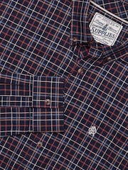 Azul marino y rojo - Camisa Oxford de algodón de corte clásico a cuadros de Joules - Imagen 2 de 10