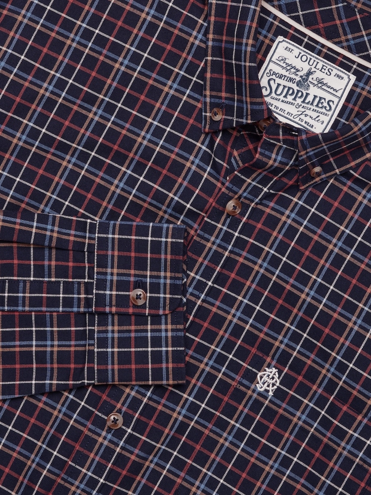 Azul marino y rojo - Camisa Oxford de algodón de corte clásico a cuadros de Joules - Imagen 2 de 10 Azul marino y rojo - Camisa Oxford de algodón de corte clásico a cuadros de Joules - Imagen 2 de 10