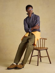 Azul marino y rojo - Camisa Oxford de algodón de corte clásico a cuadros de Joules - Imagen 4 de 10