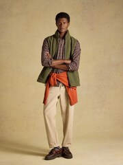 Joules Chocolate Brown Checked Classic Fit Cotton Oxford Shirt - Image 7 of 11