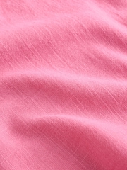 وردي شاحب - قميص طويل الأكمام مريح مصنوع من الكتان - صورة 5 من 5