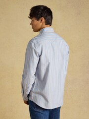 Joules Blue & Orange Striped Classic Fit Cotton Oxford Shirt - Image 3 of 8