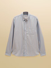Joules Blue & Orange Striped Classic Fit Cotton Oxford Shirt - Image 8 of 8