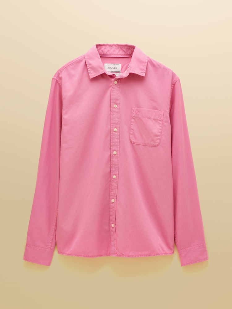 Joules Pink Garment Dyed Cotton Twill Long Sleeve Shirt - Image 11 of 11 Joules Pink Garment Dyed Cotton Twill Long Sleeve Shirt - Image 11 of 11