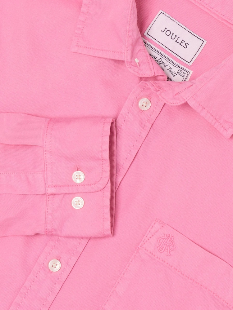 Joules Pink Garment Dyed Cotton Twill Long Sleeve Shirt - Image 2 of 11 Joules Pink Garment Dyed Cotton Twill Long Sleeve Shirt - Image 2 of 11