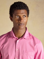 Joules Pink Garment Dyed Cotton Twill Long Sleeve Shirt - Image 6 of 11